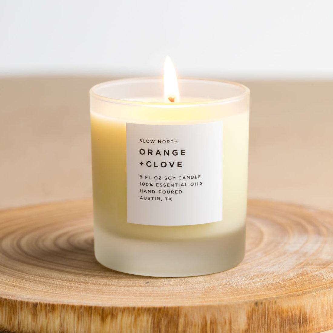 Orange and clove soy candle for fall