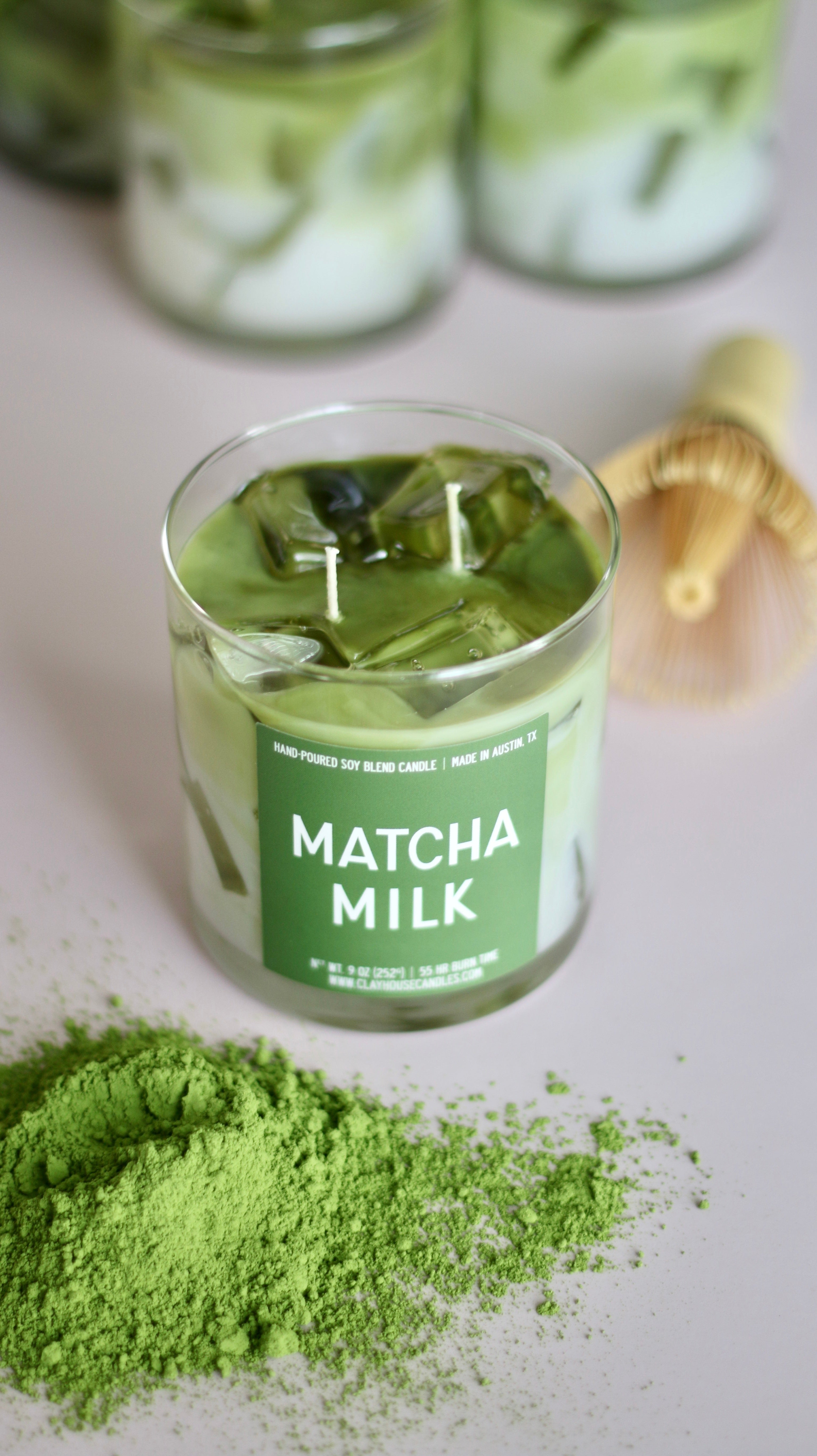 Hand-poured matcha milk candle