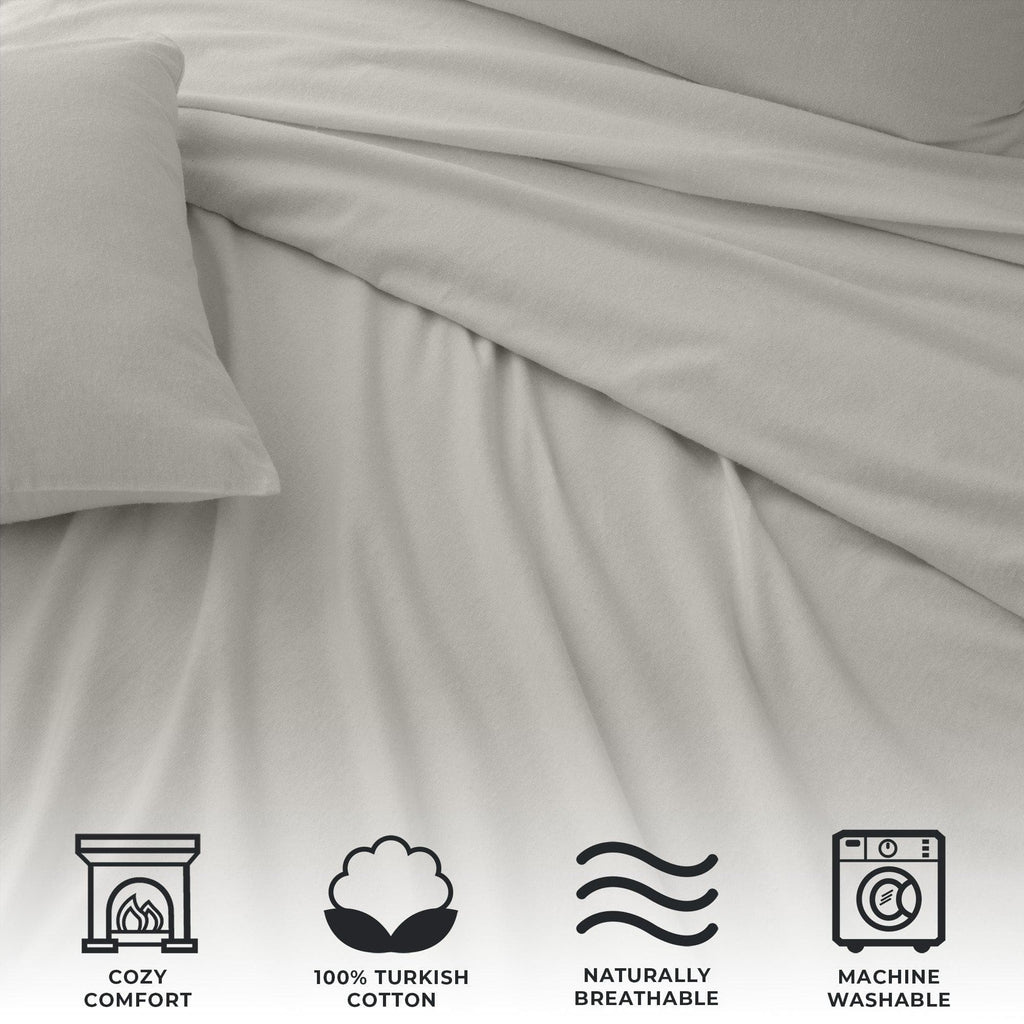 Cotton Solid Flannel Sheet - Nordic Collection